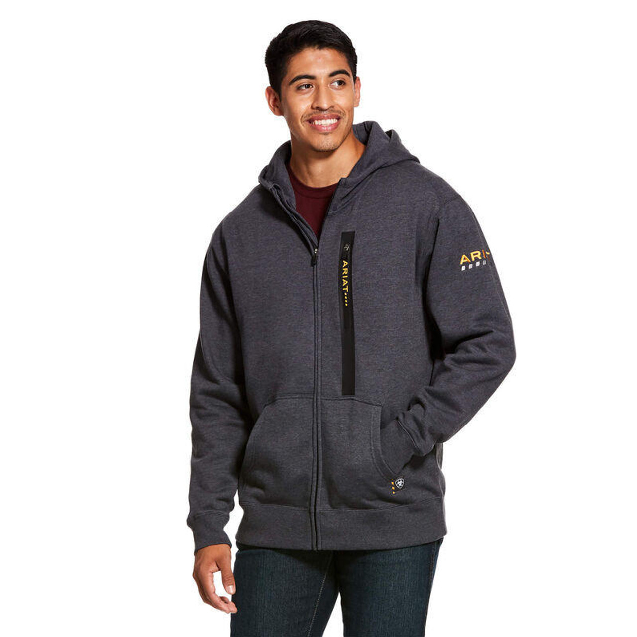 Men's Big DWR Fleece Full Zip Hoodie - All In Motion™ Black 2XL