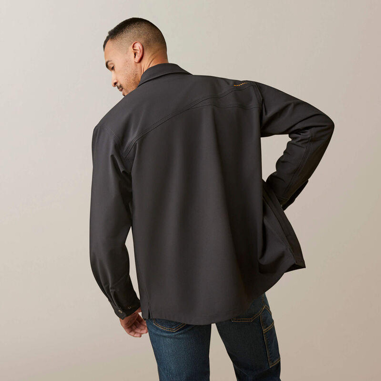Ariat Rebar Shirt Jacket - 10046058 - Rebar DuraStretch - Black - 9oz Soft  Shell - 94 Poly/6 Spandex