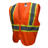 Radians Safety Vest SV22-2ZOM - 3Xl - Contrast Trim - Class 2 - Orange Mesh - Zip Front - Side