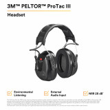 3M Personal Safety Division 3M PELTOR ProTac III Headset - Black - Headband