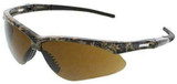 MCR Safety Memphis Series Mossy Oak Camo Glasses - Wrap Around Design - Brown Lens
