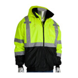 Protective Industrial Products PIP 333-1766 - Hi Vis Bomber Jacket Black Bottom - ANSI Type R Class 3 Jacket