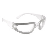 Radians Mirage™ Foam Safety Glasses - Foam Lined Safety Glasses - Vents - Clear Lens & Frame - Side