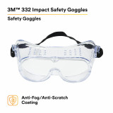3M Personal Safety Division 3M 332 Impact Safety Goggles Anti-Fog 40651-00000-10 - Clear Anti Fog Lens