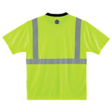 Ergodyne Corporation Ergodyne 8289BK GloWear Black Front T-Shirt - Hi-Vis Lime - Type R Class 2