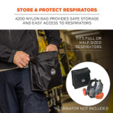 Ergodyne Corporation Ergodyne - Respirator Bag - GB5183 - Black - 9"x6"x3.5" - 420D Nylon - Full Facepiece - Hook-Loop