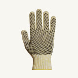 Superior Glove Works Ltd Superior Cut Resist Glove SPGRK2D - A6 - Kevlar - Yellow - Black PVC Dots