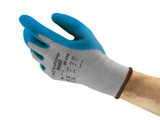 Ansell Reusable Glove 80-100 - ActivArmor - Blue Latex Palm - Gray Polyester Glove - Sz 8 - Crinkle Finish