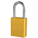 Master Lock Company American Lock Padlock A1106 - Anodized Aluminum - 1-1/2 Shackle - Keyed Differently - Yellow
