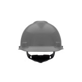 MSA V-Gard Slotted Cap Style - Fas-Trac III Suspension - Gray - back