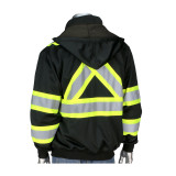 Protective Industrial Products PIP ANSI Type O Class 1 & CAN/CSA Z96 Two-Tone X-Back Full Zip Grid Fleece Sweatshirt