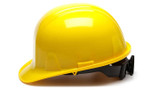 Pyramex Safety Products Pyramex - Hard Hat - HP14130 - SL Series - Yellow - Front Brim - 4-Point Ratchet Suspension - Type 1 - Class C G E - Rain Trough