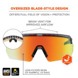 Ergodyne Corporation Ergodyne Skullerz AEGIR Anti Scratch Anti Fog Safety Glasses, Clear Smoke Frame, Orange Mirror Lens