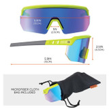 Ergodyne Corporation Ergodyne Skullerz AEGIR Anti Scratch Anti Fog Safety Glasses, Lime Frame, Blue Mirror Lens