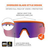 Ergodyne Corporation Ergodyne Skullerz AEGIR Anti-Scratch & Enhanced Anti-Fog Safety Glasses, Sunglasses - Orange Frame - Purple Mirrored Lenses