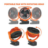 Ergodyne Corporation Ergodyne - Fan - Chill-Its - 6090 - 9.5 in - Portable/Clip - Rotating 360 - Battery Powered