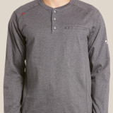  Ariat Arc Flash Long Sleeve T-Shirt - 10027889 - FR Air Henley - Charcoal Heather - 6oz FR Jersey - Cat2 8.7cal/cm2 