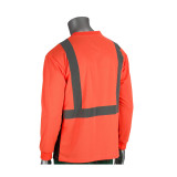 Protective Industrial Products PIP® 312-1350B ANSI Type R Class 2 Long Sleeve T-Shirt with 50+ UPF Sun Protection and Black Bottom Front Protective Industrial Products PIP® 312-1350B ANSI Type R Class 2 Long Sleeve T-Shirt with 50+ UPF Sun Protection and Black Bottom Front