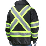 Protective Industrial Products PIP® 331-1745X ANSI Type O Class 1 and CAN/CSA Z96 Two-Tone X-Back Full Zip Bomber Jacket 