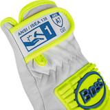 Protective Industrial Products PIP® Boss® 9916 Top Grain Goatskin Leather Drivers Glove with Hi-Vis Impact Protection and DuPont™ Kevlar® Blend Lining 