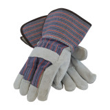 Protective Industrial Products PIP® 84-7632 Economy Grade Split Cowhide Leather Palm Glove with Fabric Back - Rubberized Gauntlet Cuff 
