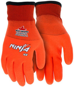 MCR Safety MCR Winter Glove N9690FCO - Ninja Ice - Cut Level A3 - Org HPT Palm/Org Nylon - Terry Lined