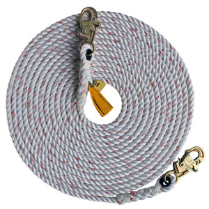3M™ DBI-SALA® Rope Lifeline with Snap Hook Both Ends 1202878 - 5/8 in Polyester and Polypropylene Blend - White - 150 ft