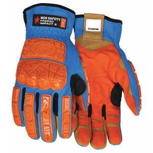 MCR Safety MCR Impact Resist Glove FF2930M - Med - Blu/Org - Padded Palm - Level 2 - Spandex Back