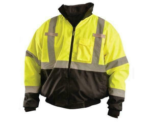 SHORFUNE High Visibility Safety Bomber Jacket for Men, Waterproof Class 3  Reflective Jacket with Pockets & Cotton Lining, Designed for Work,  Construction and Outdoor, Orange, M 