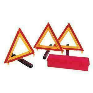 Safety Services, Inc Triple Triangle Road Sign Warning Kit - Red and Orange Reflective Plastic - 17
