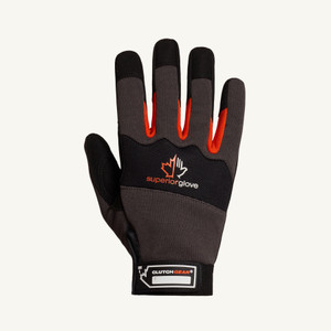 Superior Glove Works Ltd Superior Mechanics Glove MXBE - Grey/Back Black - Synthetic Leather Palm - Back