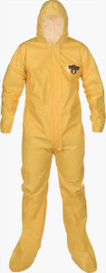 Lakeland Industries Inc Lakeland Chem Suit C1S414Y - ChemMax 1 - Yellow - Hood/Boots - Serged Seam
