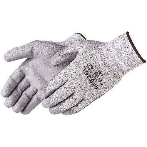 Liberty Glove & Safety Liberty Cut Resist Glove A4926 - Gray PU Palm - Salt/Pepper Poly Shell - A4