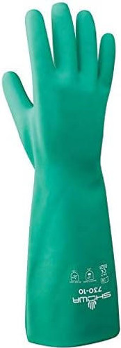 Showa-Best Glove Inc Showa Unsupported Nitrile Glove 727 - Xl (10) - 15mil - 13" - Green - Unlined