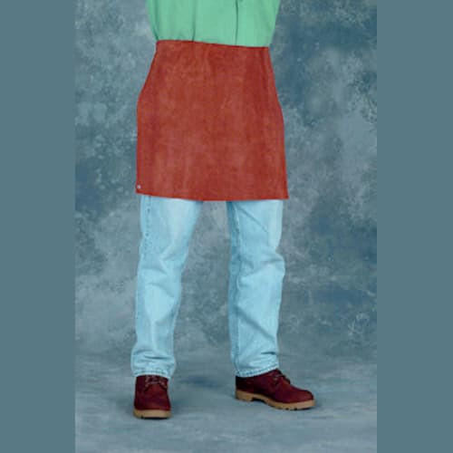Chicago Protective Apparel CPA Leather Waist Apron W24-CL - 24"x18" - W/Snaps - Gray