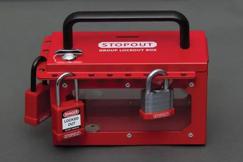 Accuform Signs Accuform LOTO Lockout Box KCC690 - Red - Pry Resistant - Viewable - 20 Locks - 4.75x8x4.625