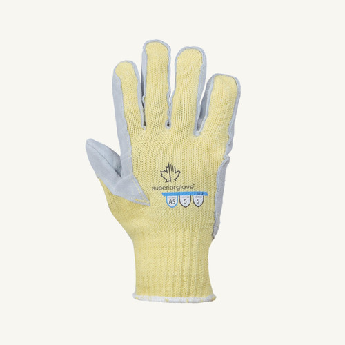 Superior Glove Works Ltd Superior Cut Resit Glove SKLP - Action - A5 - 7ga - Gray Leather Palm