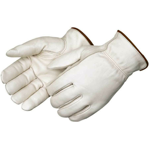 Liberty Glove and Safety Premium Leather Work Gloves - Cowhide Driver - Red Fleece Lined