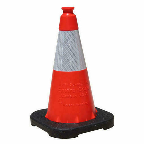 Vizcon Inc Vizcon Cone 16018-HIWB-3 - Enviro-Cone - 18 - 6 Reflective Collar - Blk Base - Polyethylene