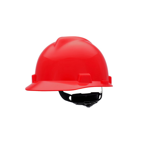 MSA Hard Cap 475363 - V-Gard - Red - Front Brim - 4-Point Ratchet Suspension MSA Hard Cap 475363 - V-Gard - Red - Front Brim - 4-Point Ratchet Suspension