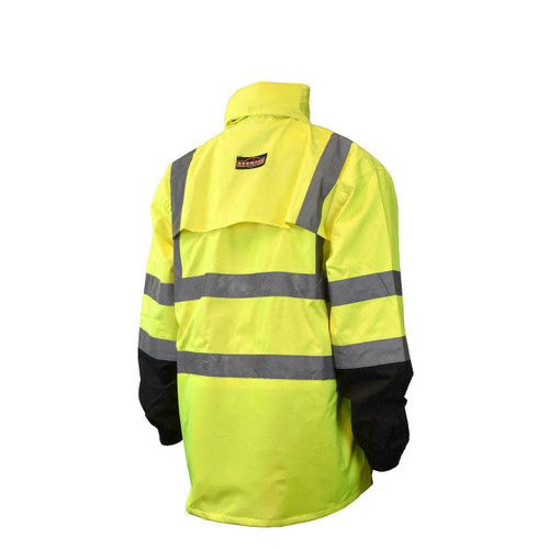 Radians Rain Jacket RW30-3Z1Y - Class 3 - Blk Bottom - Hi-Vis Green - 300 Denier