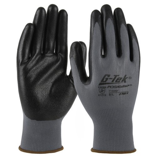 Protective Industrial Products PIP Reusable Glove 713SNF - Black Nitrile Foam Palm - Polyester Shell - 13ga