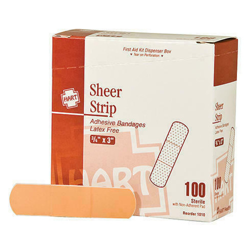 Hart Health Bandage 1010 - Sheer Strip - 3/4x3 - Plastic