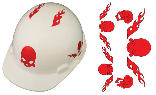 Accuform Signs Accuform - Hard Hat Viz Kit - LHTL654RD - Universal - Red - Skull & Flames