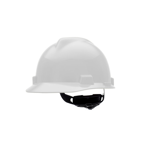 MSA Hard Cap C217091 - Super-V - Front Brim - 4-Point Fas-Trac Ratchet Suspension - White - Type 2 Class E