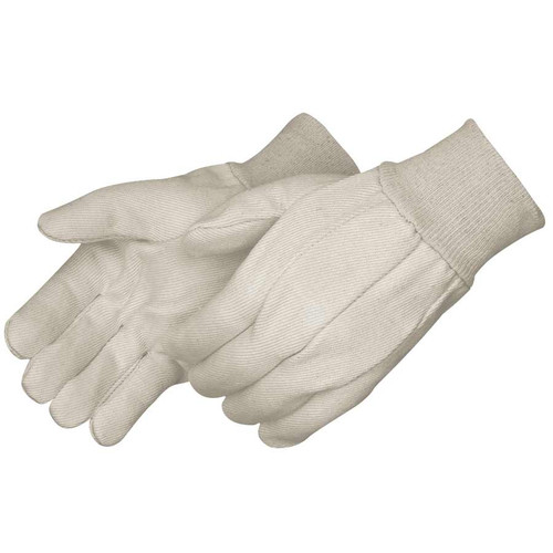 Liberty Glove and Safety White Cotton Canvas Work Glove - 8 oz Clute Cut - 4501