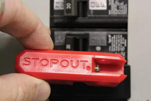 Accuform Signs Accuform LOTO Circuit Breaker Lockout KDD170 - Stopout - Single Pole - 120/240 - Red - Low Profile