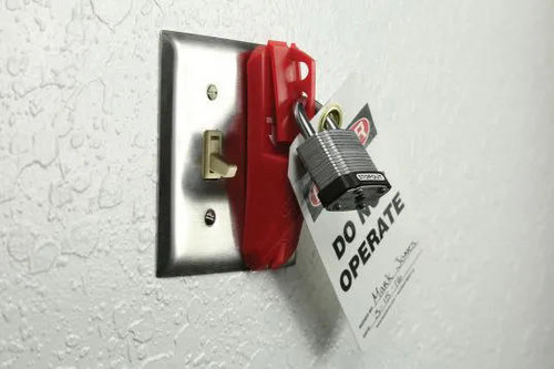 Accuform Signs Accuform LOTO Wall Switch KDD139 - Stopout - Universal - Rocker/Toggle or Flat Paddle - Red - 4-1/2 x 1-5/8 x 7/8