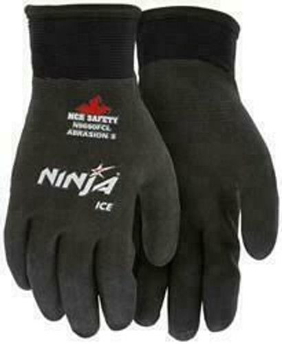 MCR Safety Ninja ICE Insulated Work Gloves - 15 Gauge - Black - Fully Coated