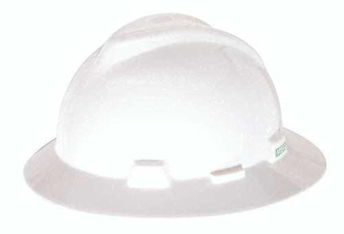 MSA V-Gard® - Full Brim Slotted Hard Hat - Fas-Trac III Suspension-1